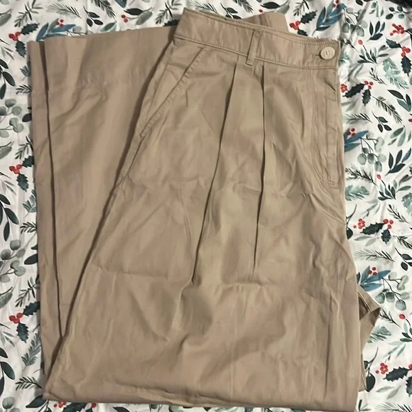loft khaki poplin pants size 14 - Picture 2 of 9